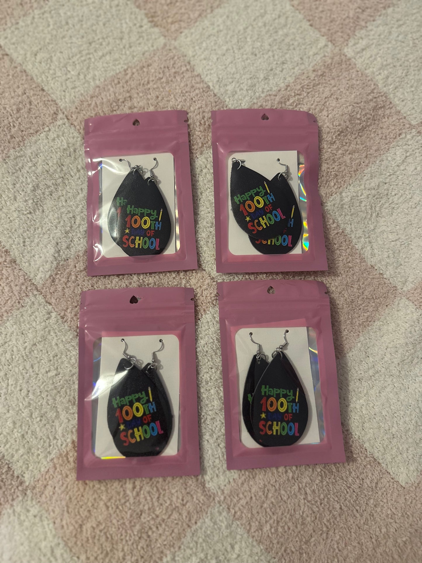 100 days of school earrings