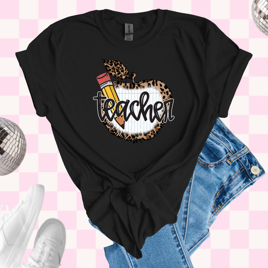 Leopard apple tshirt