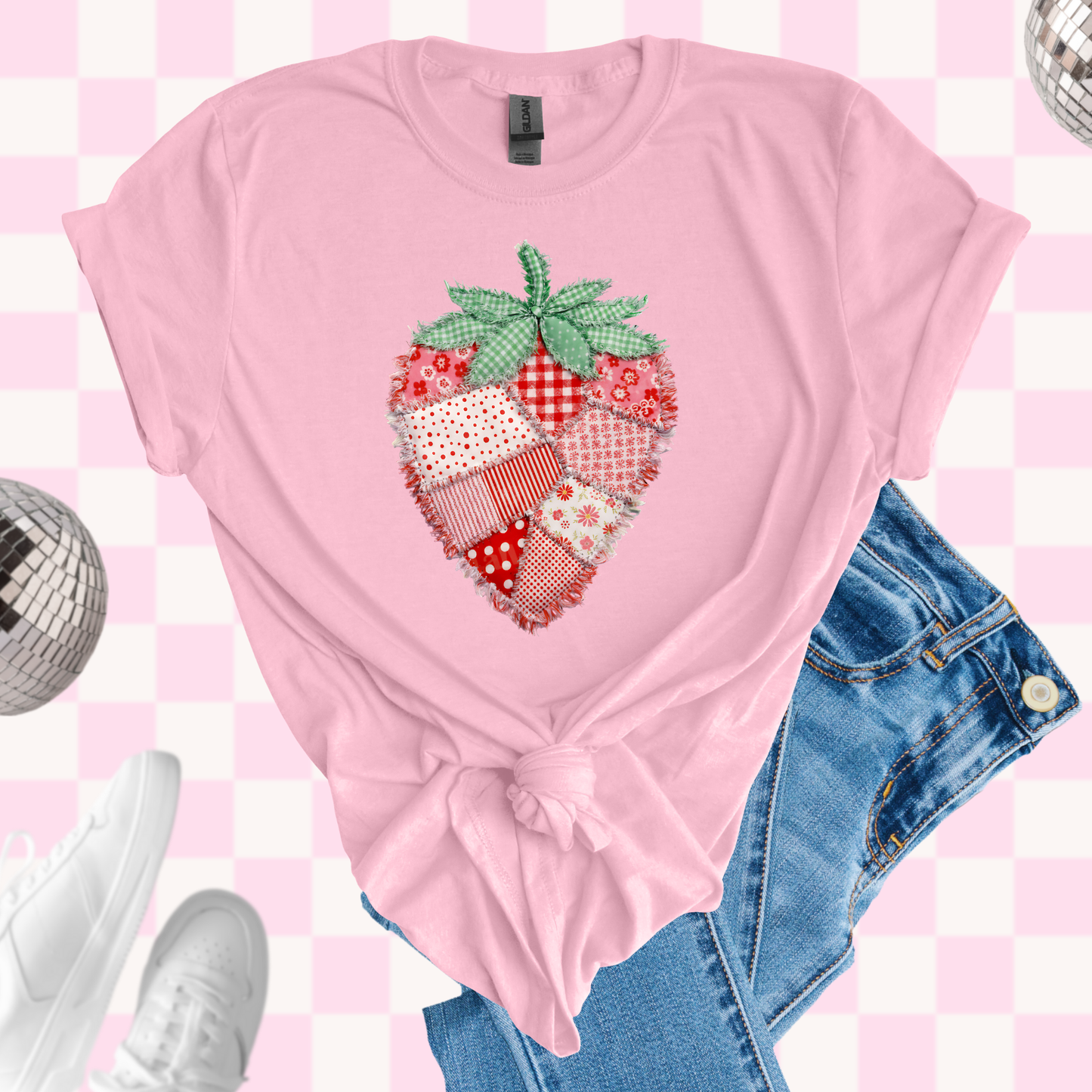 Strawberry patchwork shirt