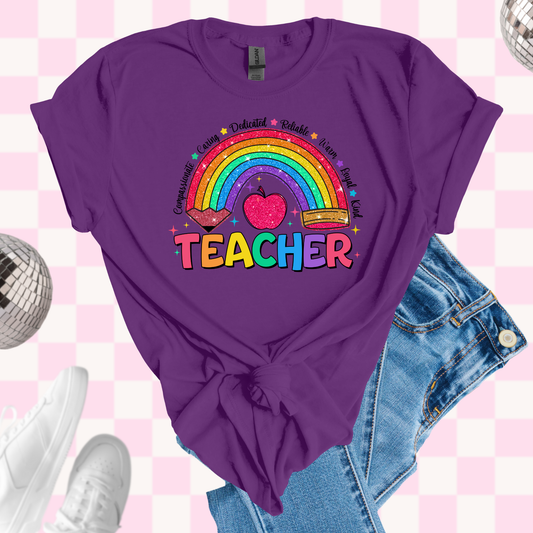 Teacher rainbow tshirt