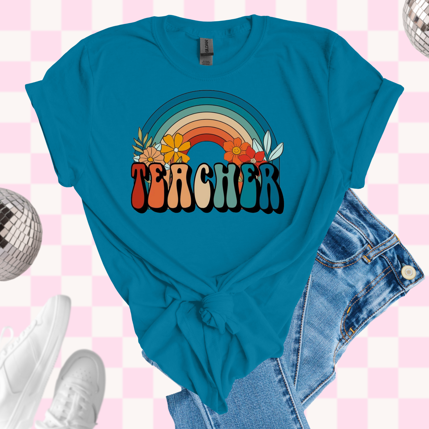 Teacher rainbow tshirt