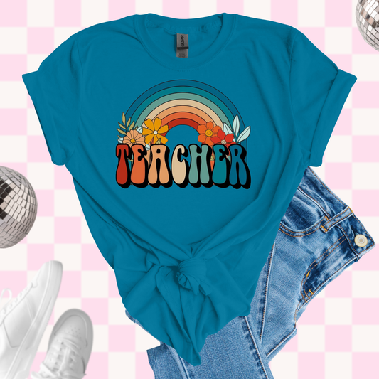 Teacher rainbow tshirt