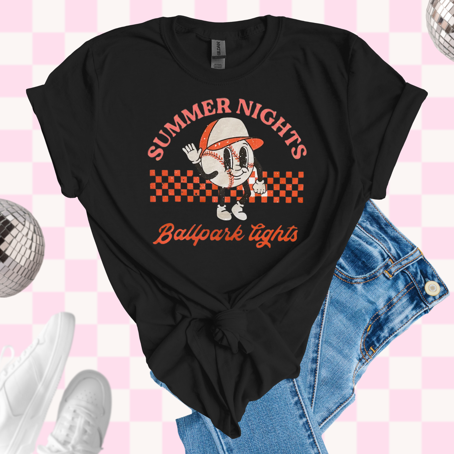 Summer night baseball tshirt