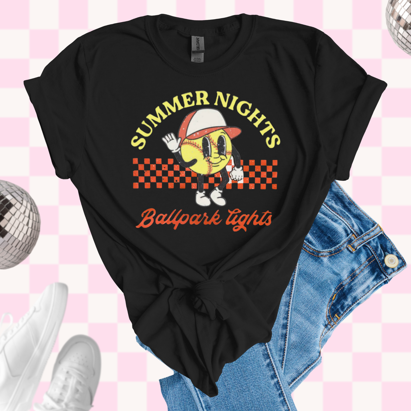 Summer nights softball tshirt