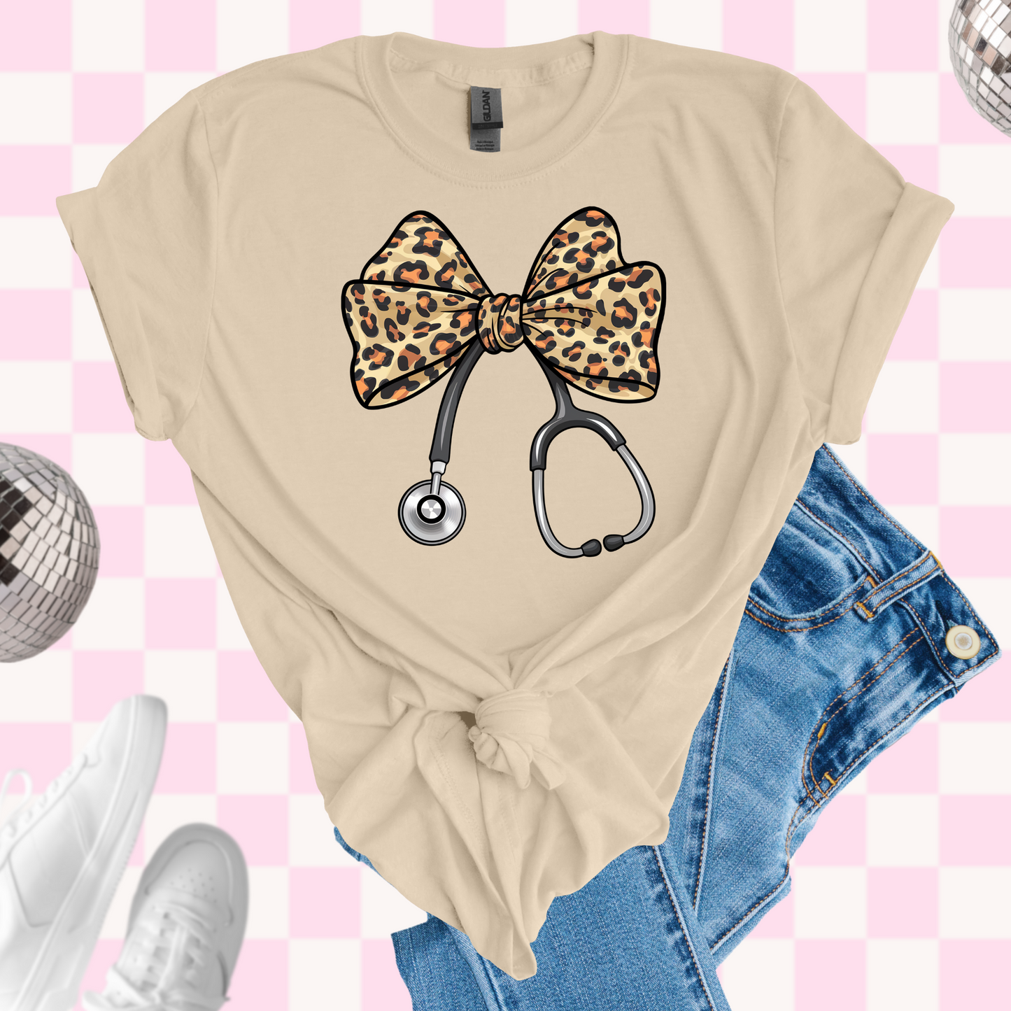Leopard stethoscope shirt