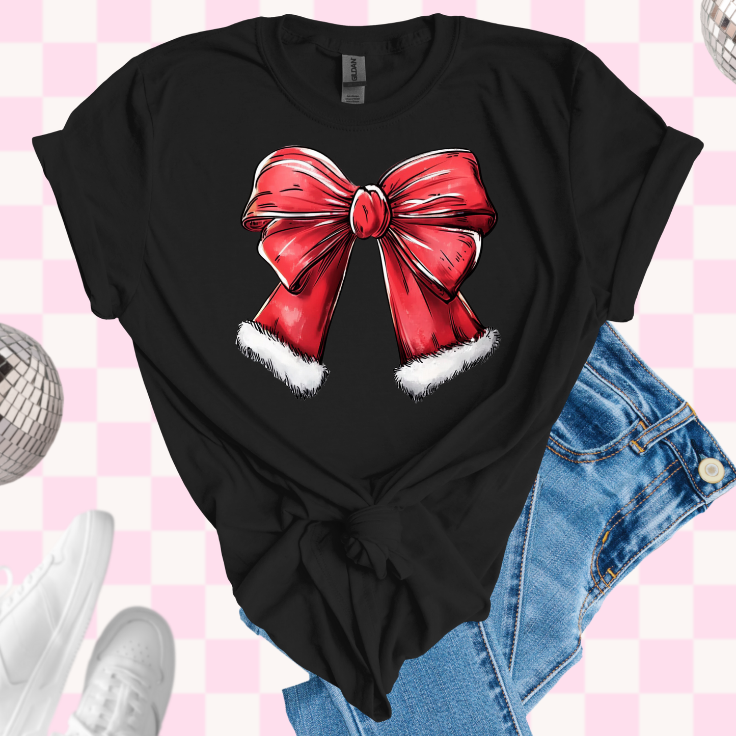 Santa bow shirt