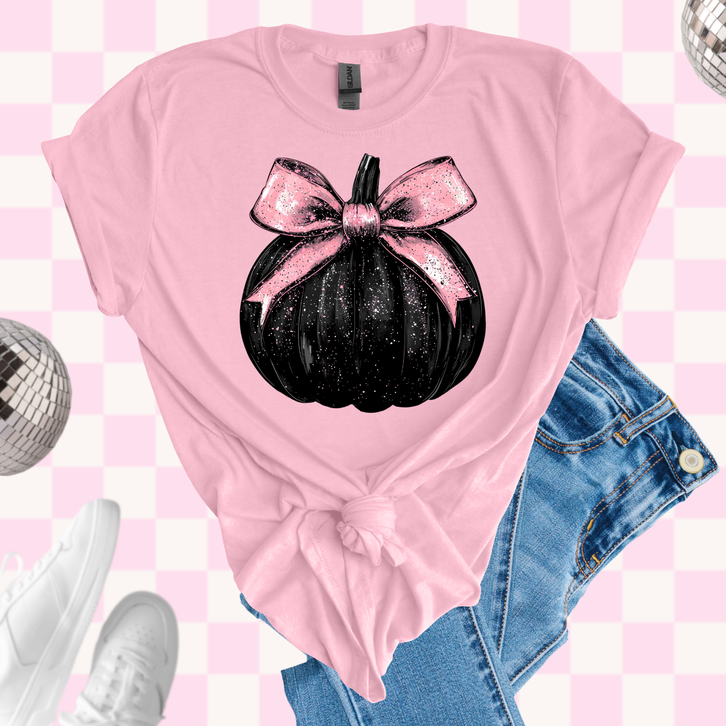 Black disco pumpkin tshirt