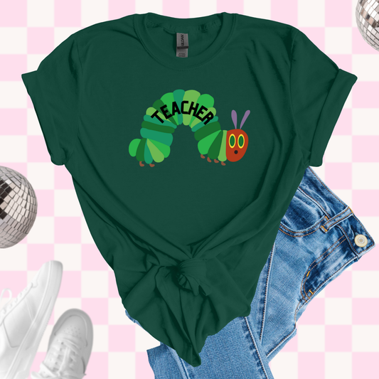 Teacher hungry caterpillar tshirt