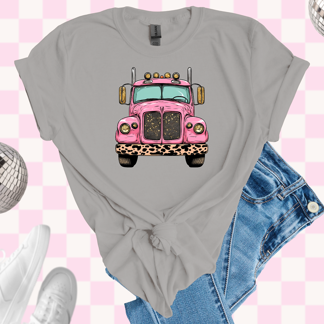 Pink truck tshirt