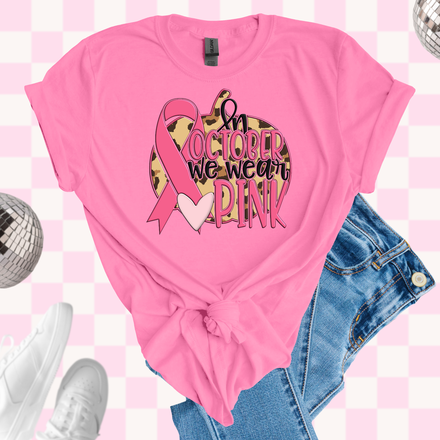 October wear pink tshirt