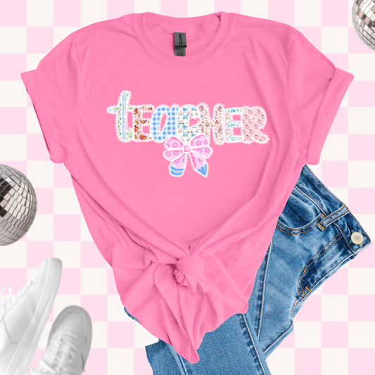 Pink teacher tshirt