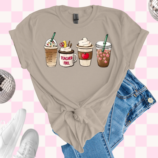 Teacher coffee cups tshirt