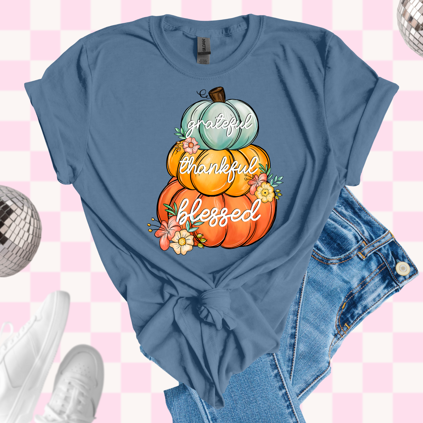 Grateful, thankful, blessed tshirt