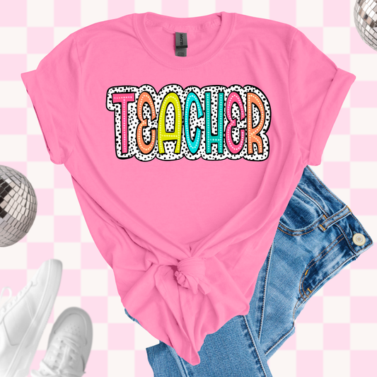 Colorful teacher tshirt