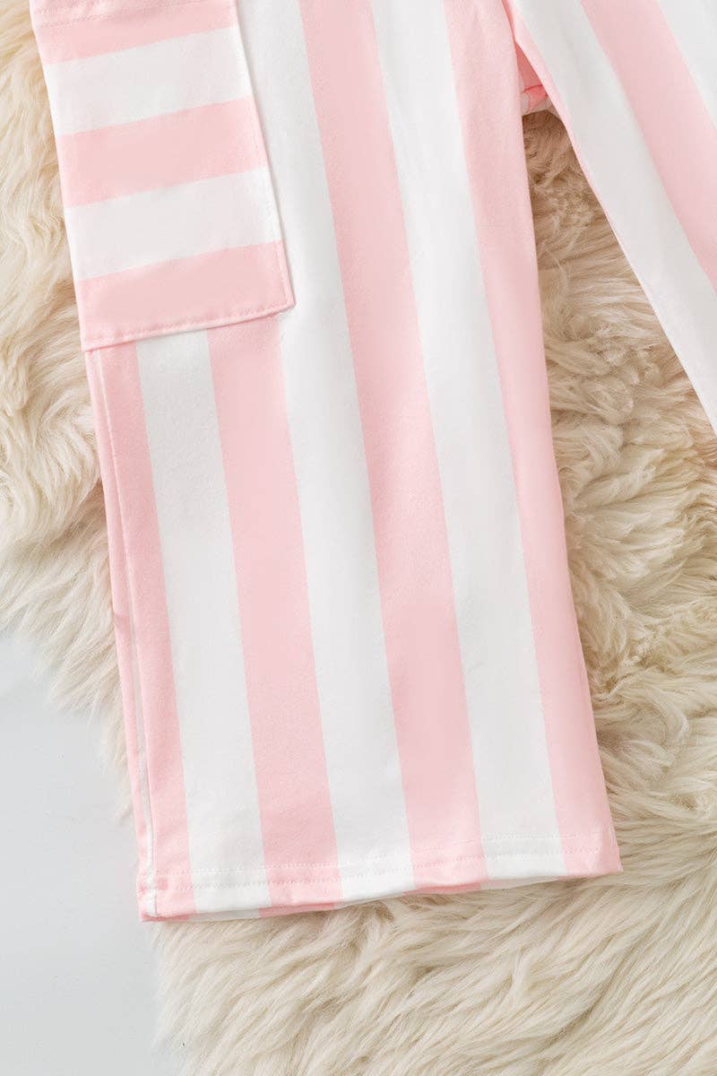 Pink & white stripe wide leg jumpsuit. PNG60070 JEAN