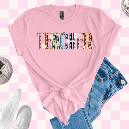Teacher flower tshirt
