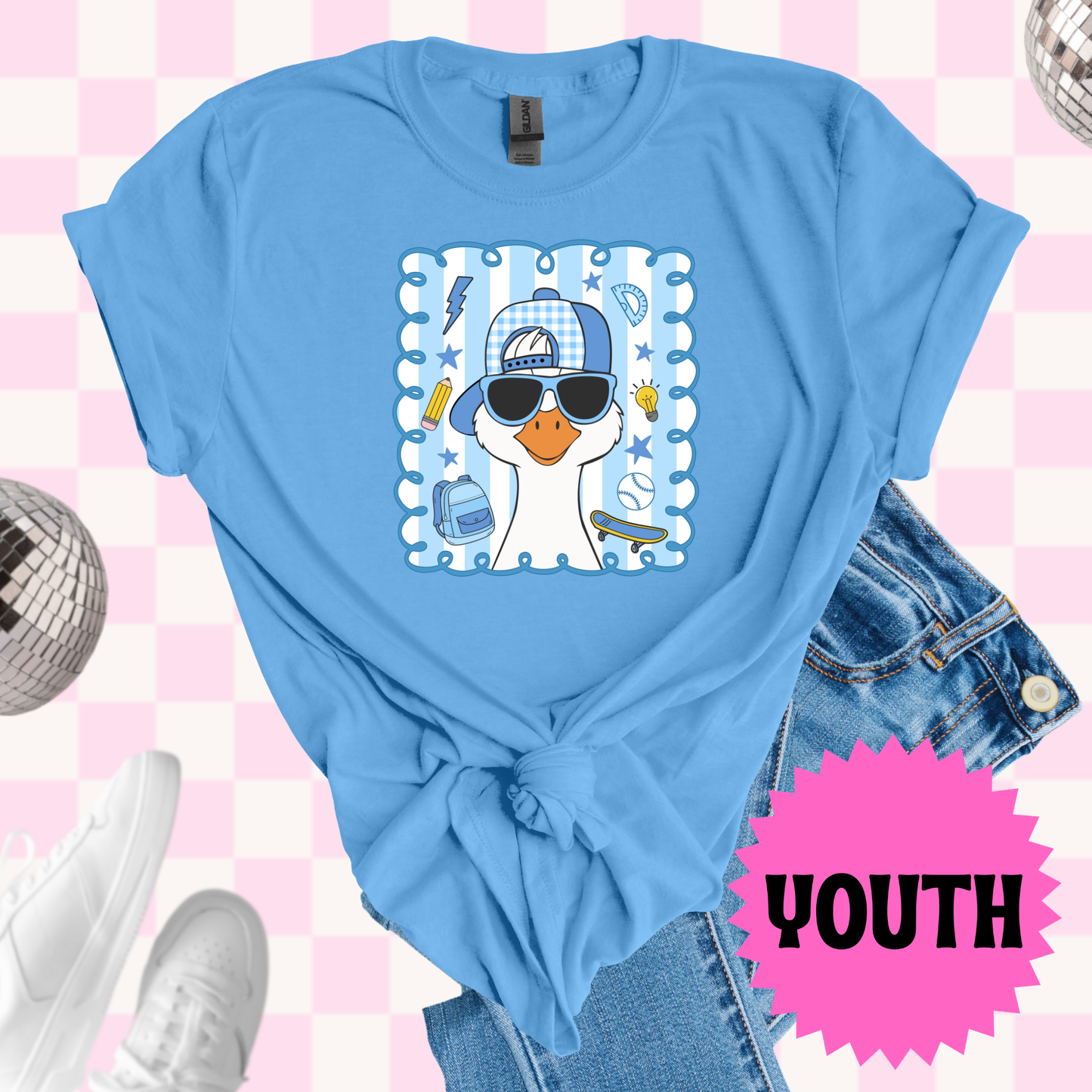 Blue school goose tshirt