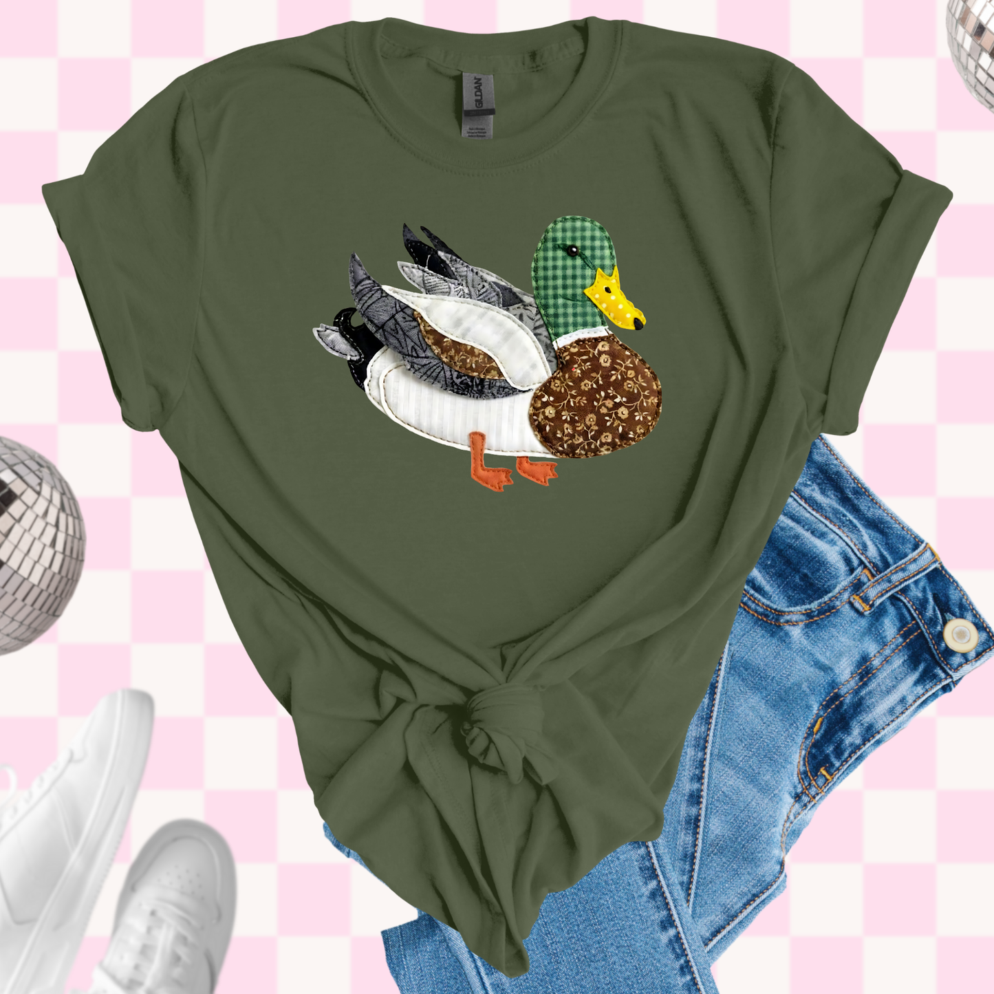 Patchwork duck shirt