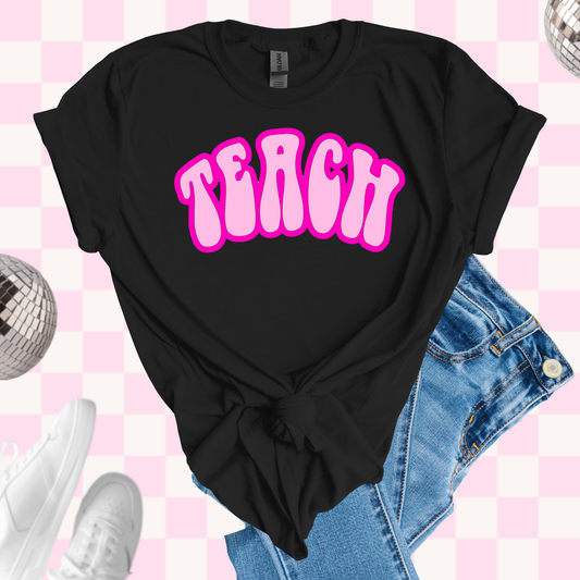 Pink teach tshirt