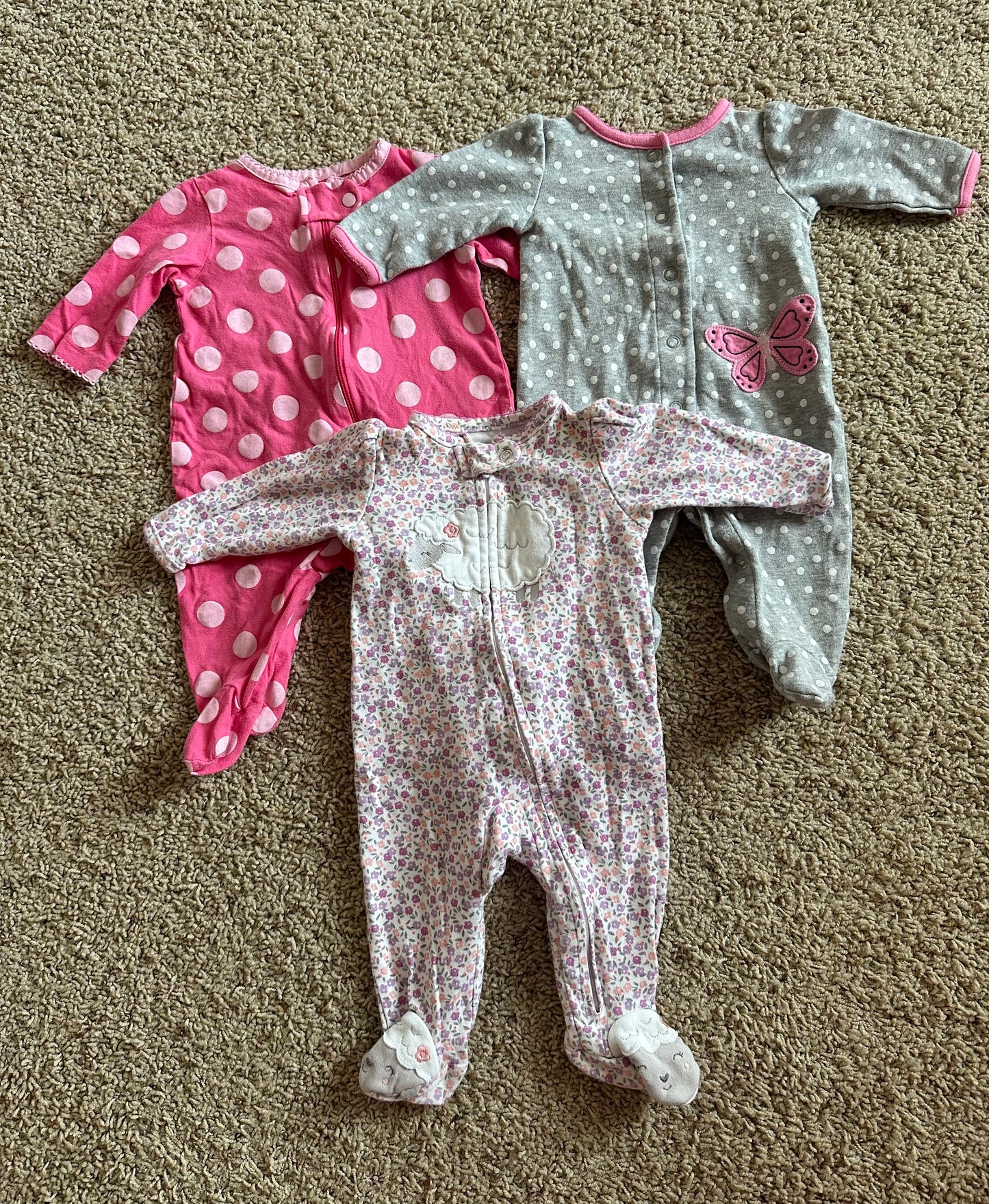 0/3m pink sleepers