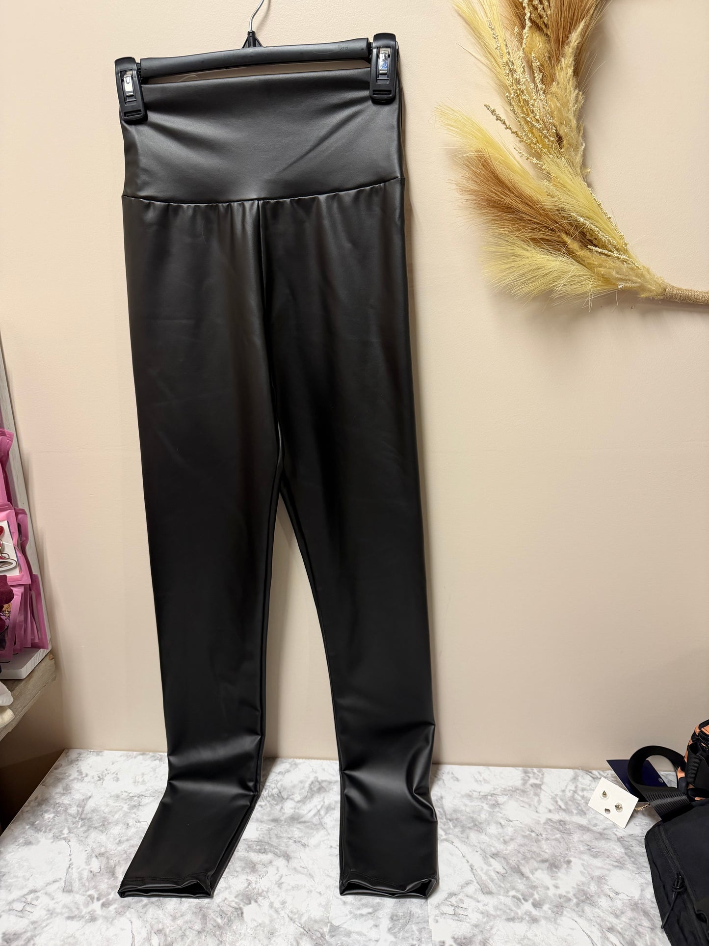 Black Faux leather pants