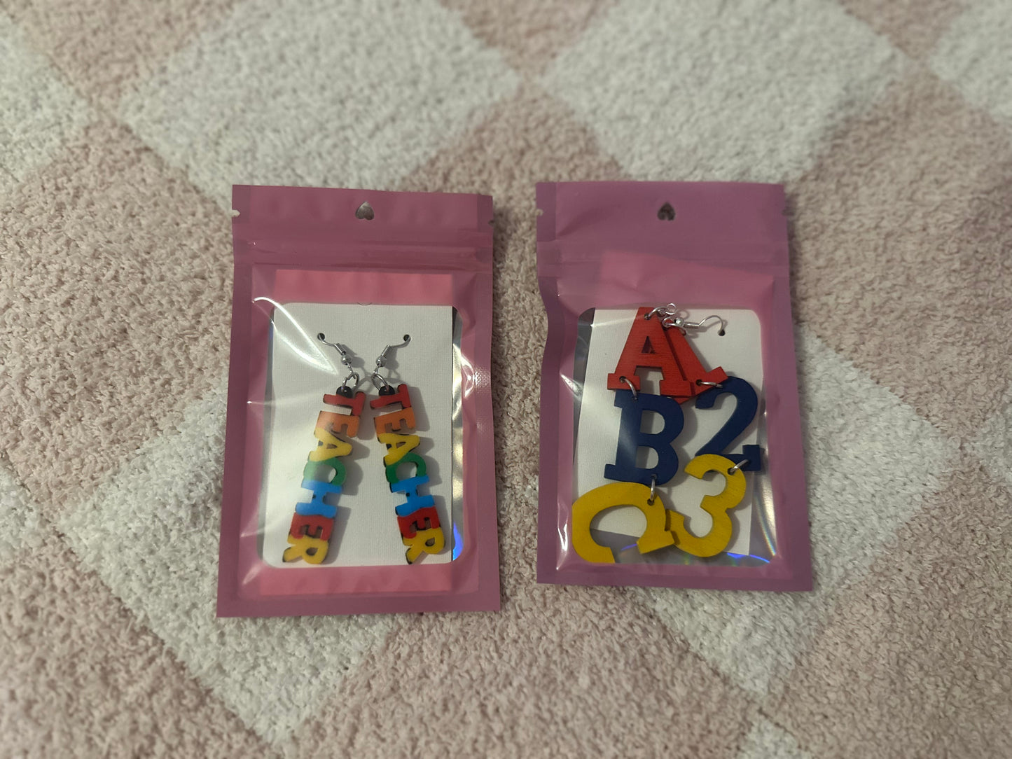 Teacher colorful earrings