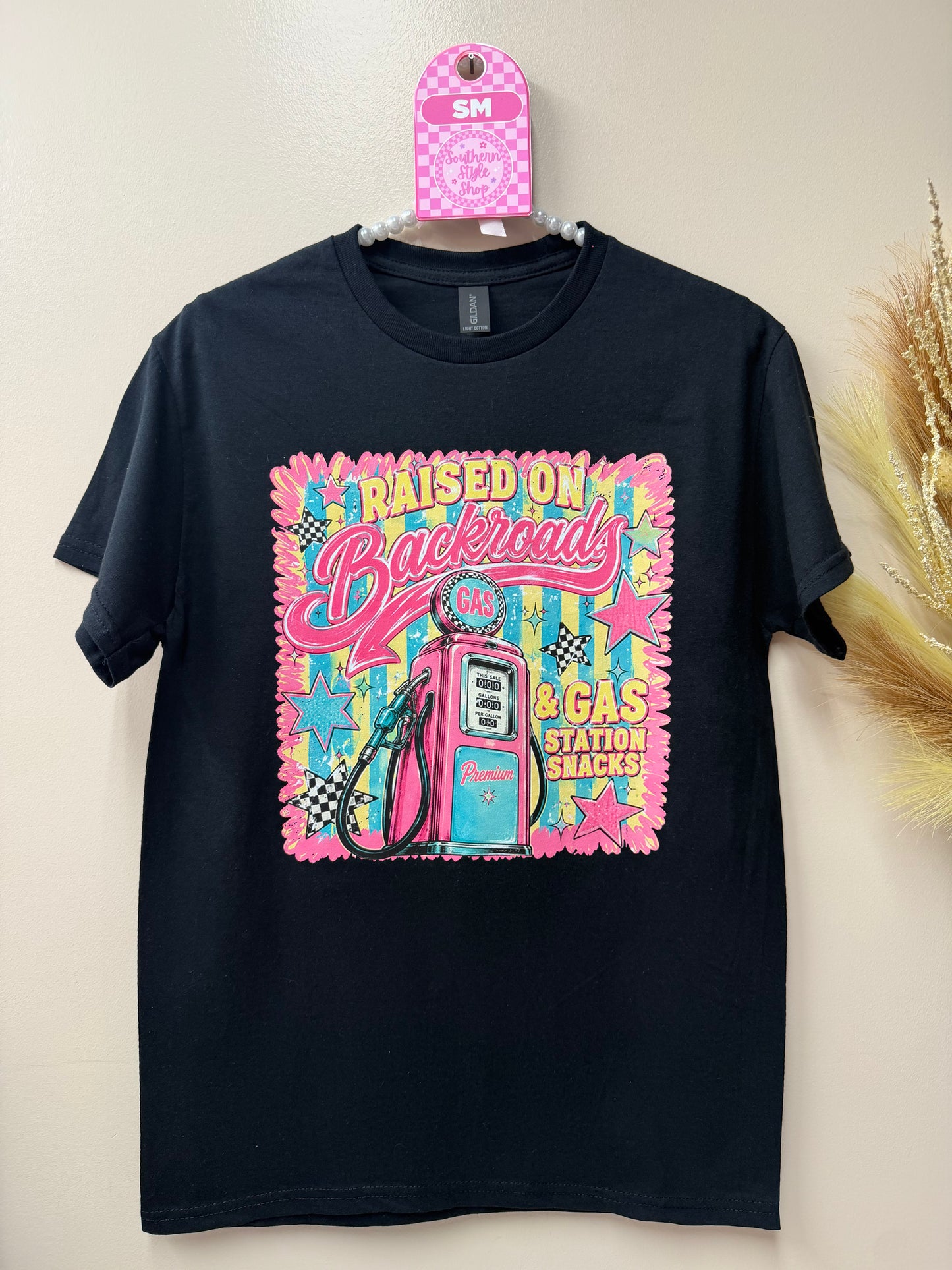 Adult small raised on backroad tshirt