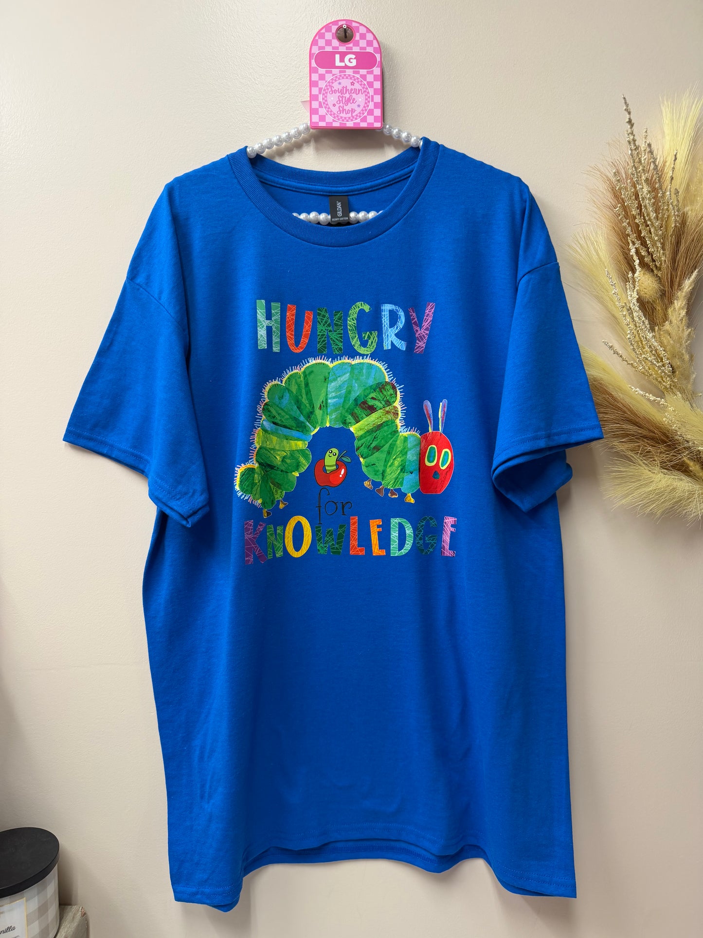 Adult large hungry for knowledge tshirt