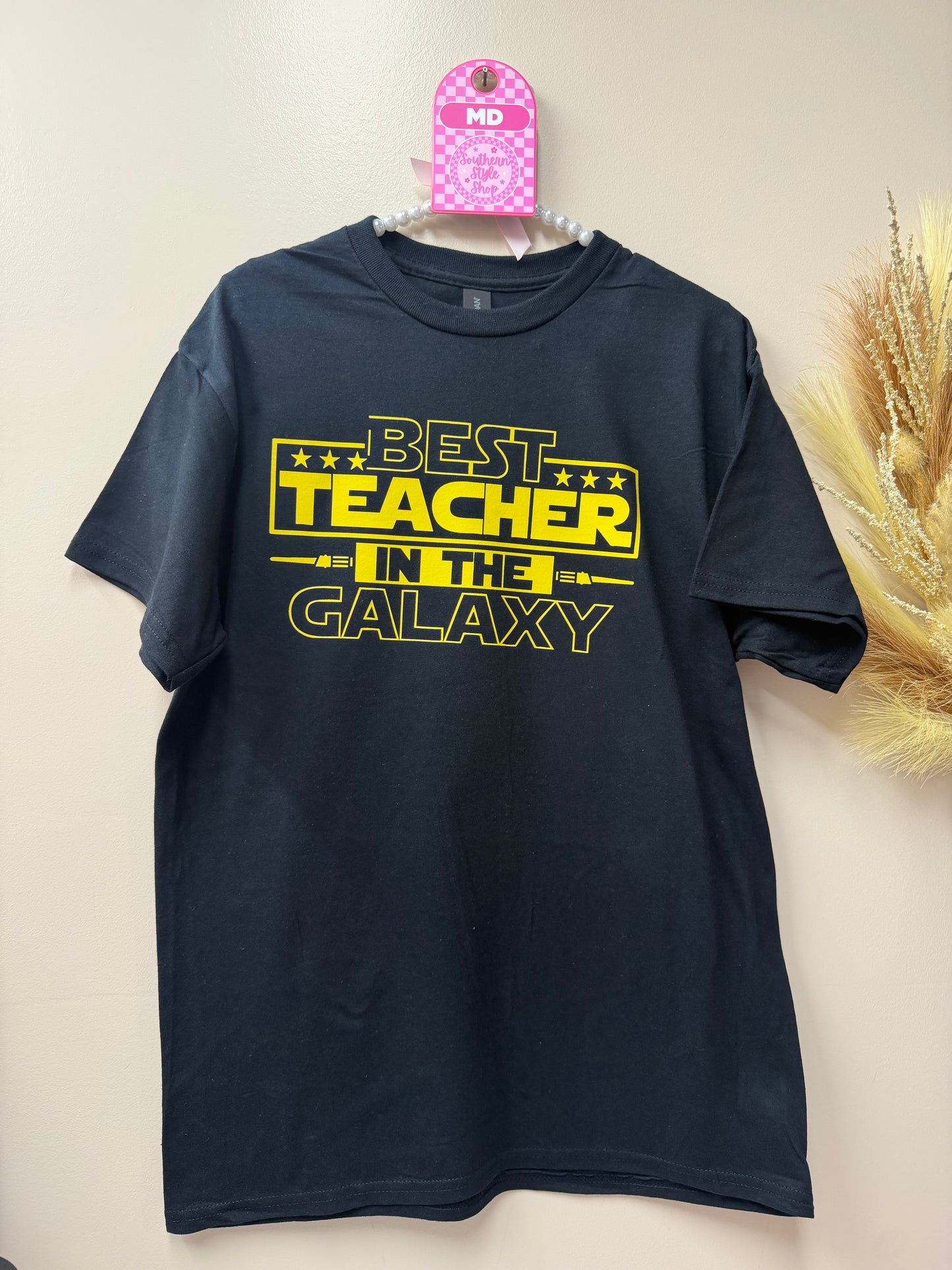 Adult medium best teacher in the galaxy tshirt