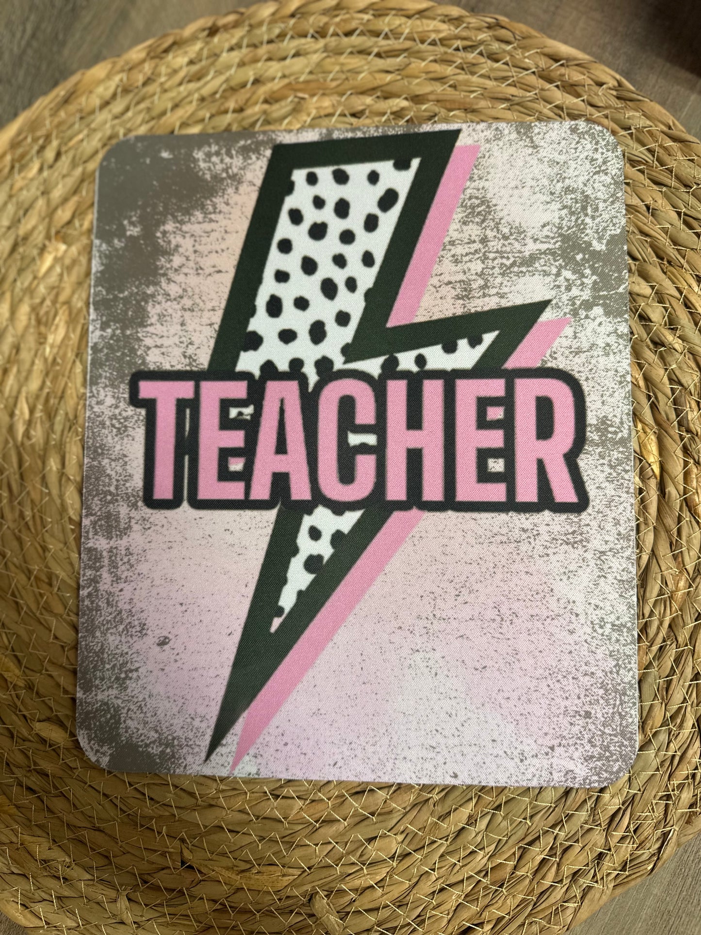 Pink teacher mouse pad
