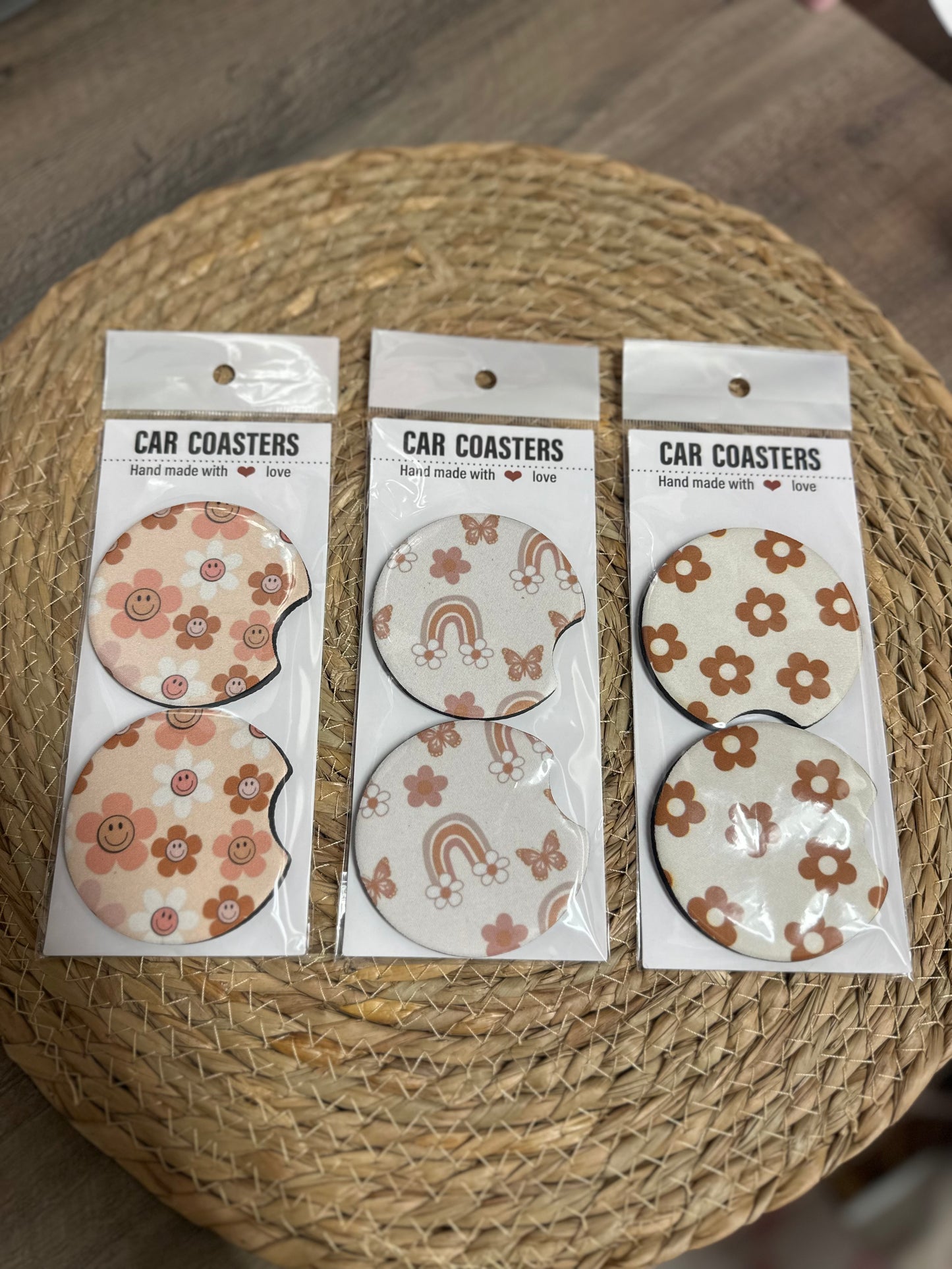 Boho car coasters