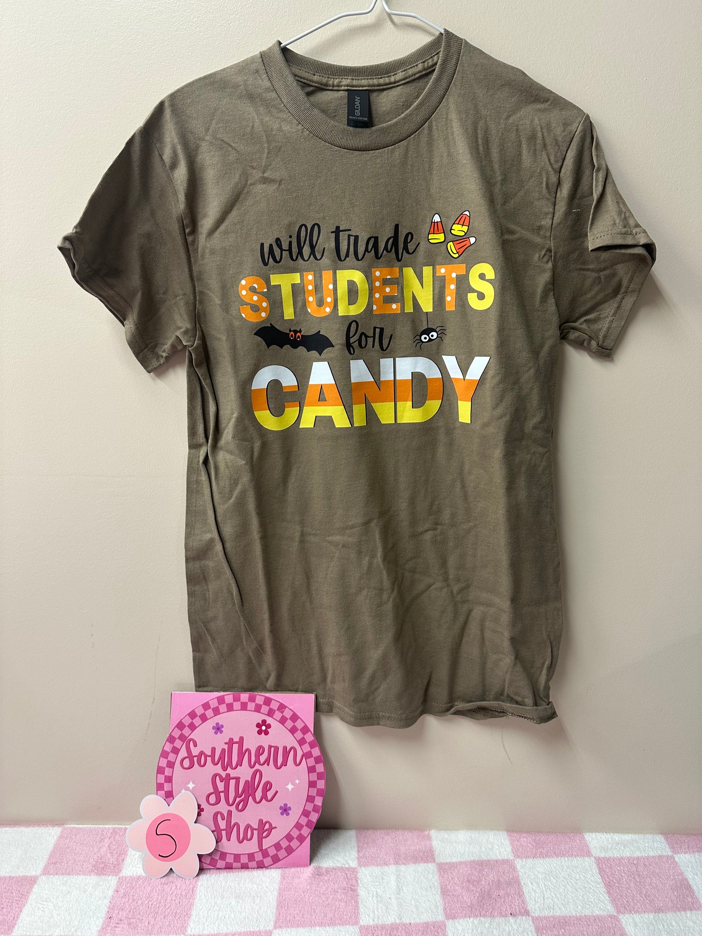 Adult small trade students for candy tshirt