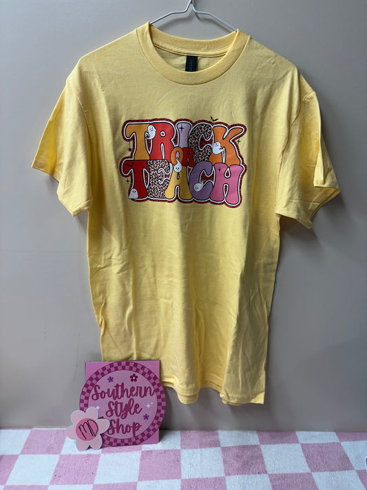 Adult medium trick or teach tshirt