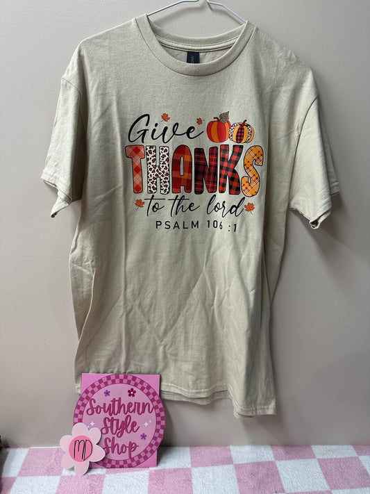 Adult medium give thanks tshirt
