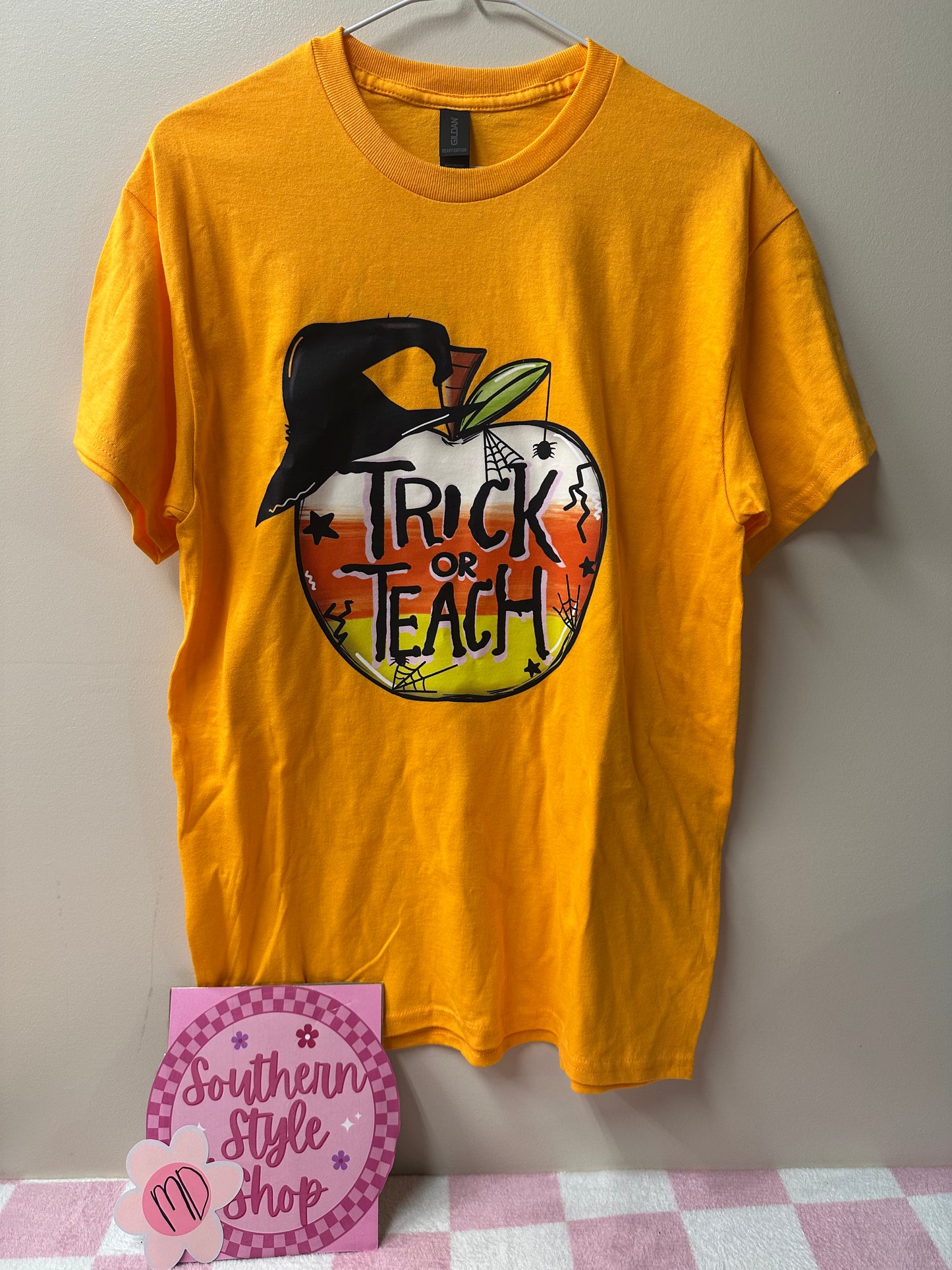 Adult medium trick or teach tshirt
