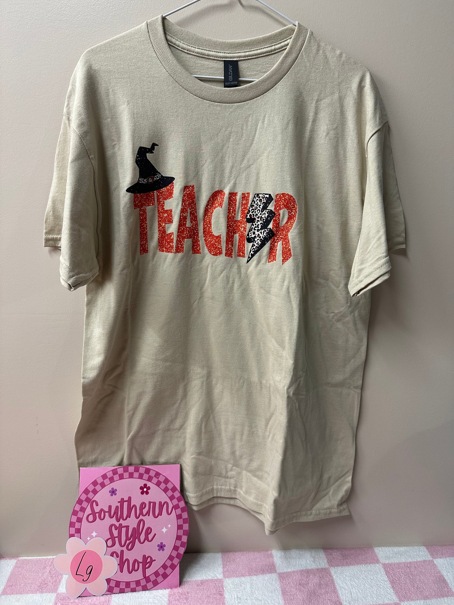 Adult large halloween teacher tshirt