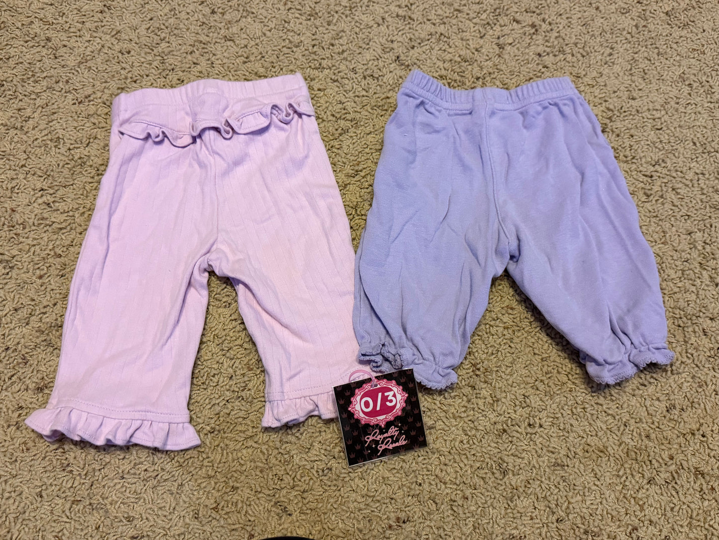 0/3m purple pants set