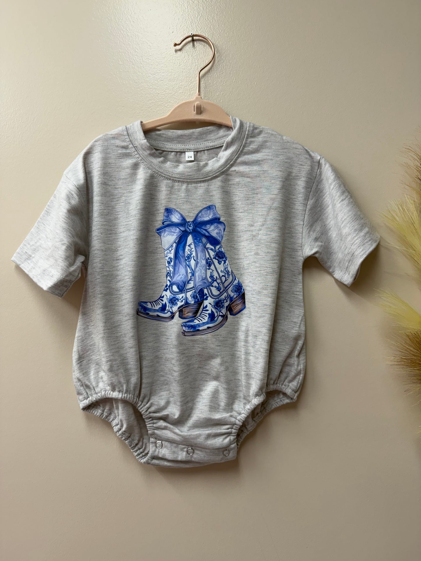 Floral Cowboy Boots Romper – 18/24m