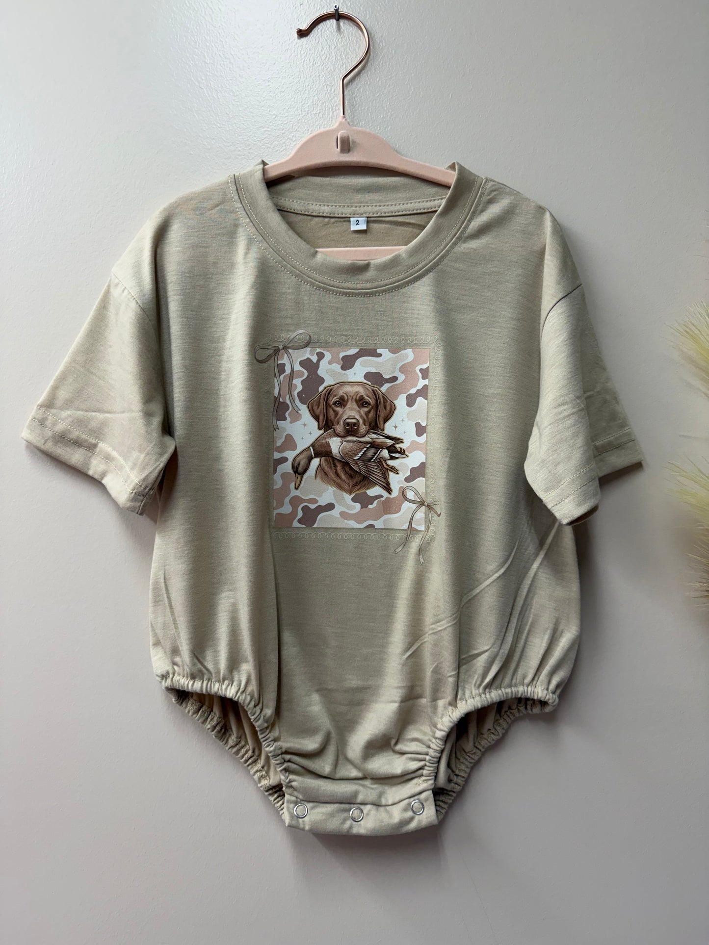 Camo Coquette Lab Graphic Onesie - 2T