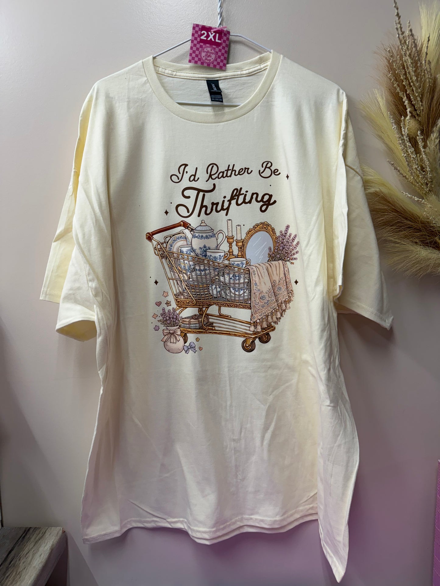 Adult 2xl rather be thrifting shirt