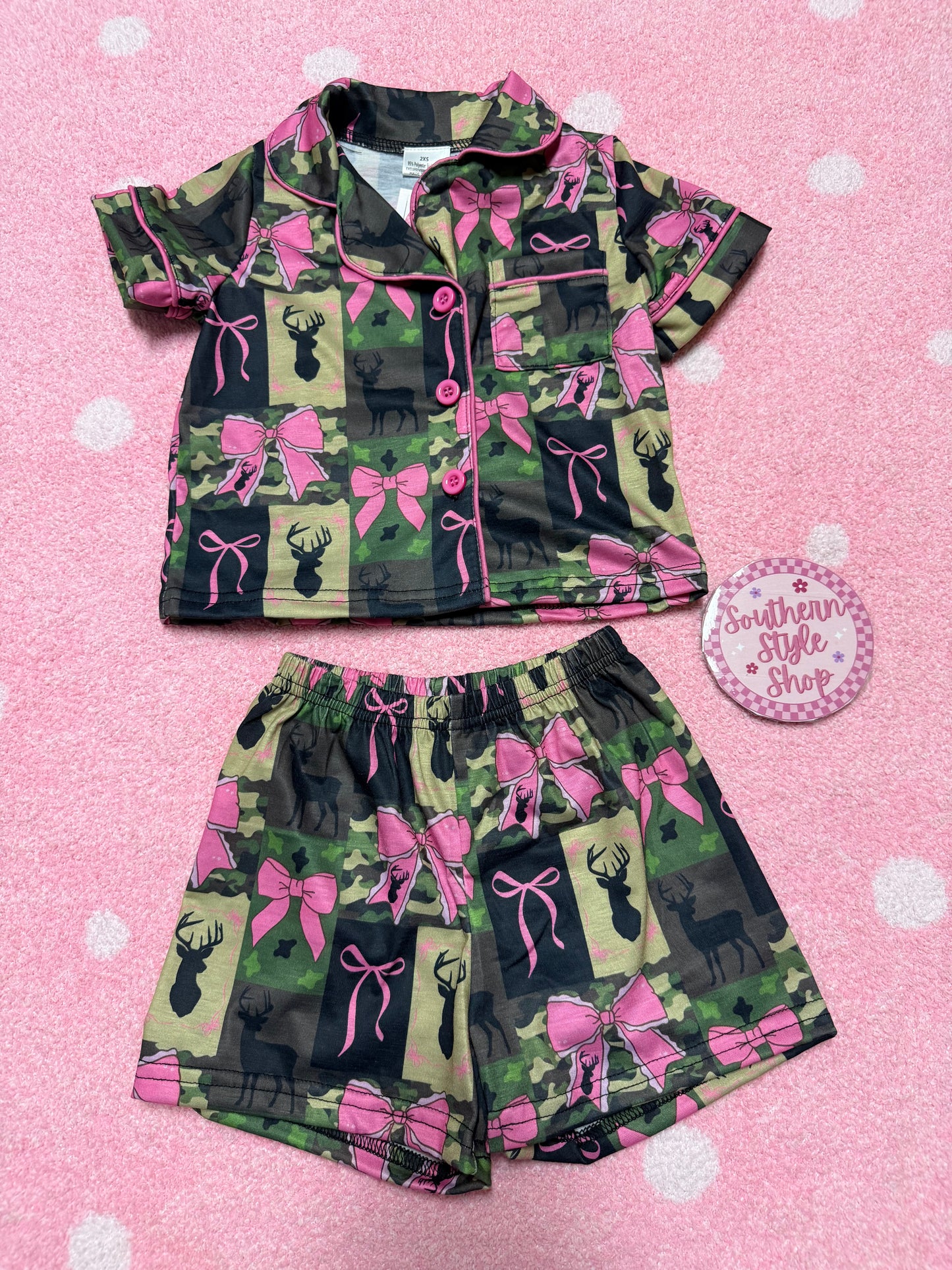 Coquette camo pajamas set- 2T