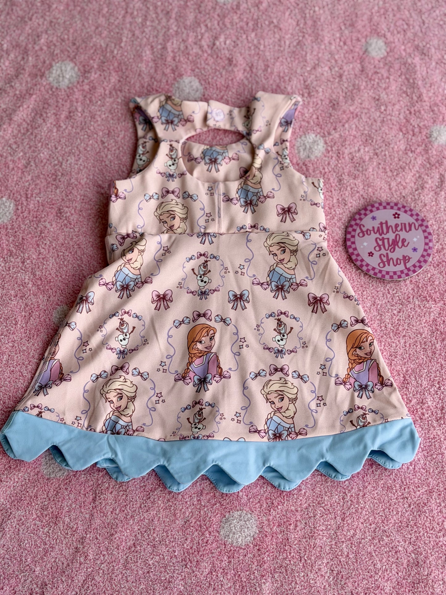 Frozen-Inspired Ruffle Toddler Dress