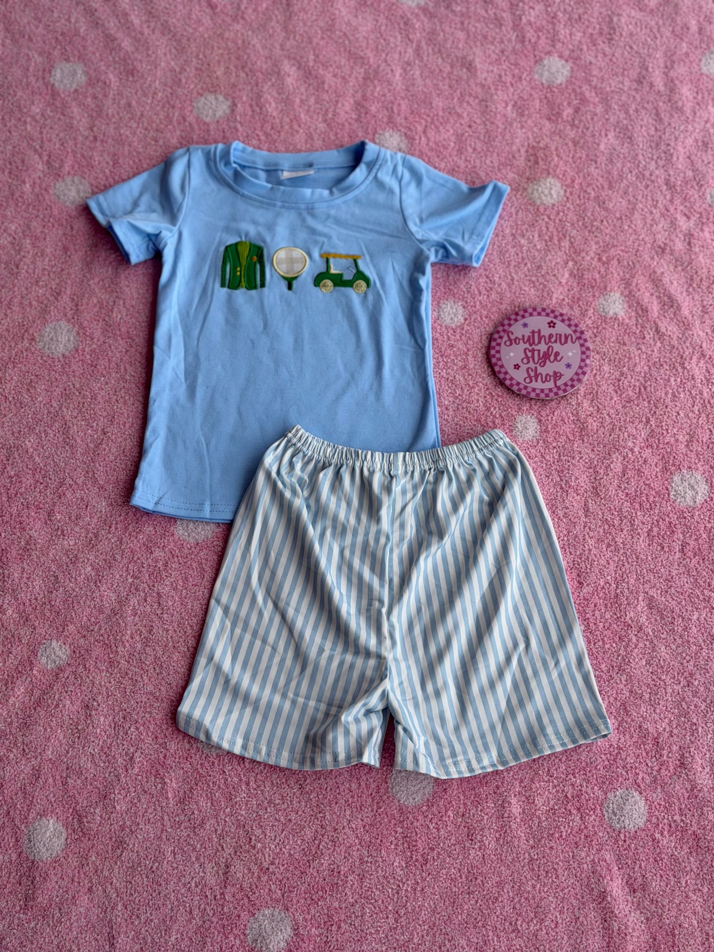 Little Golfer Stripe Short Set - 2T