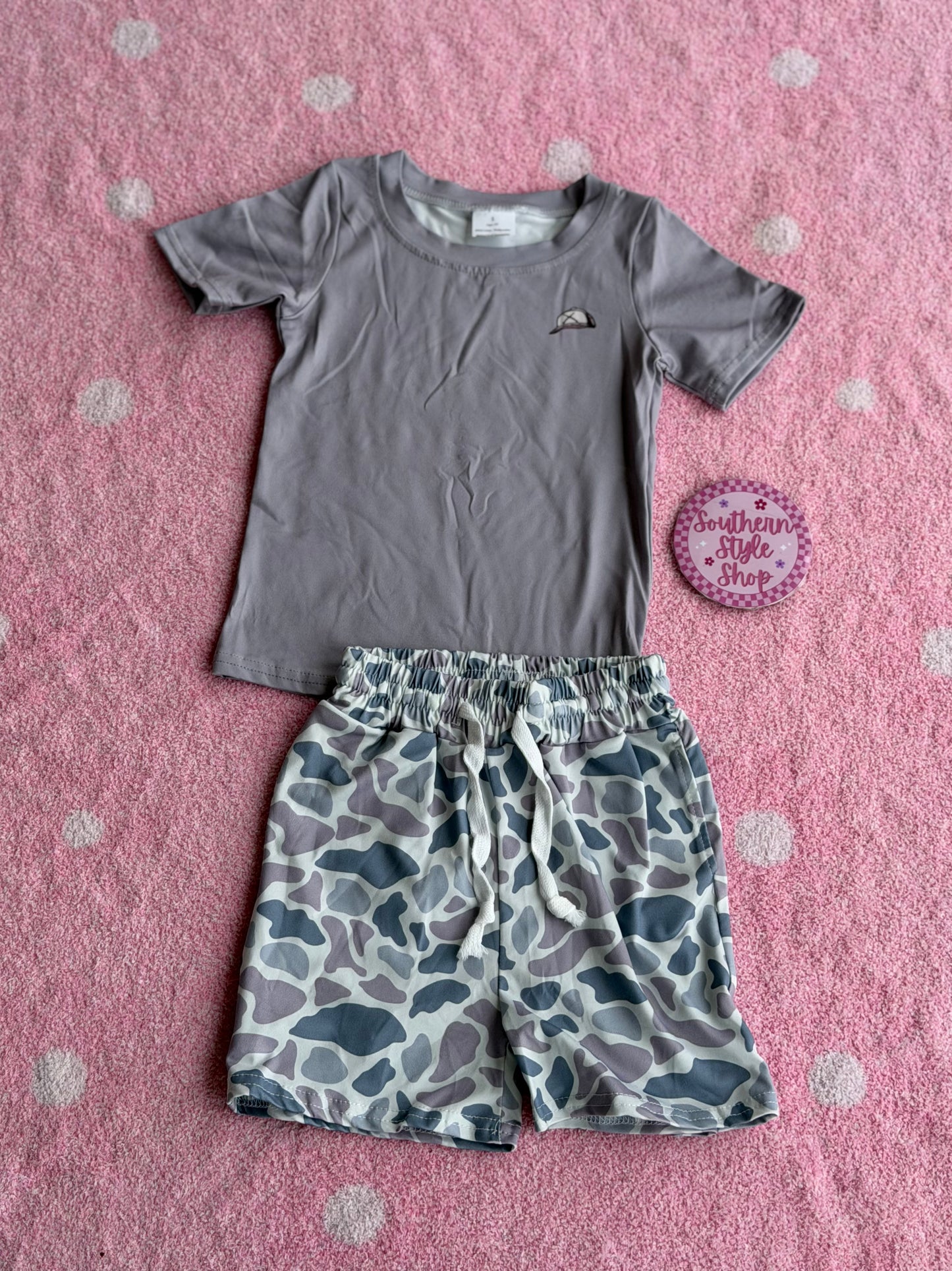 Camo Hunting Dog Short Set - 2T