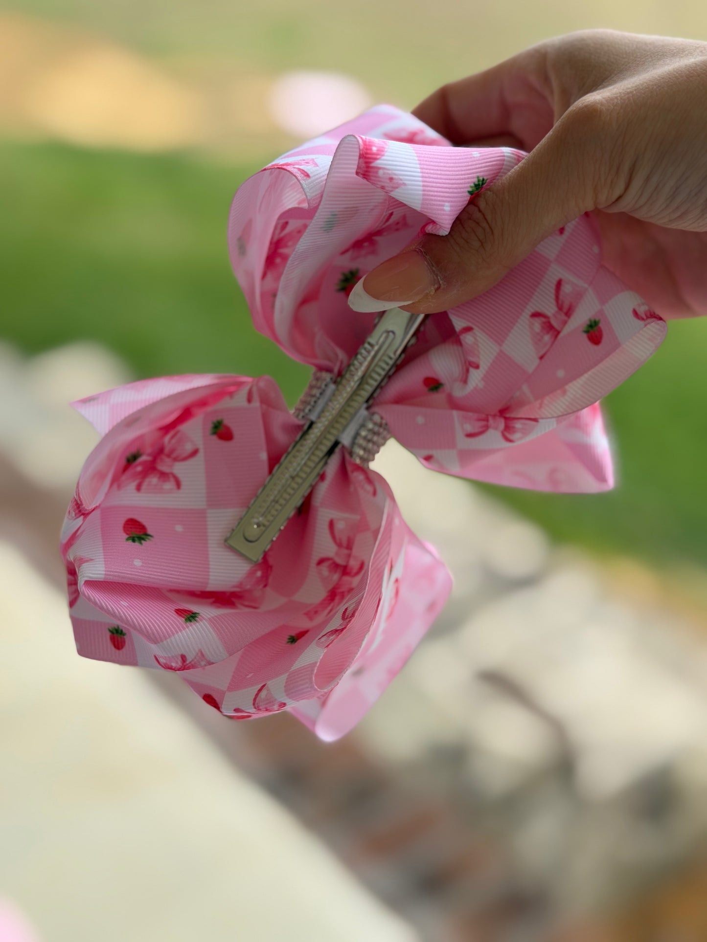 Strawberry Bow Hair Clip