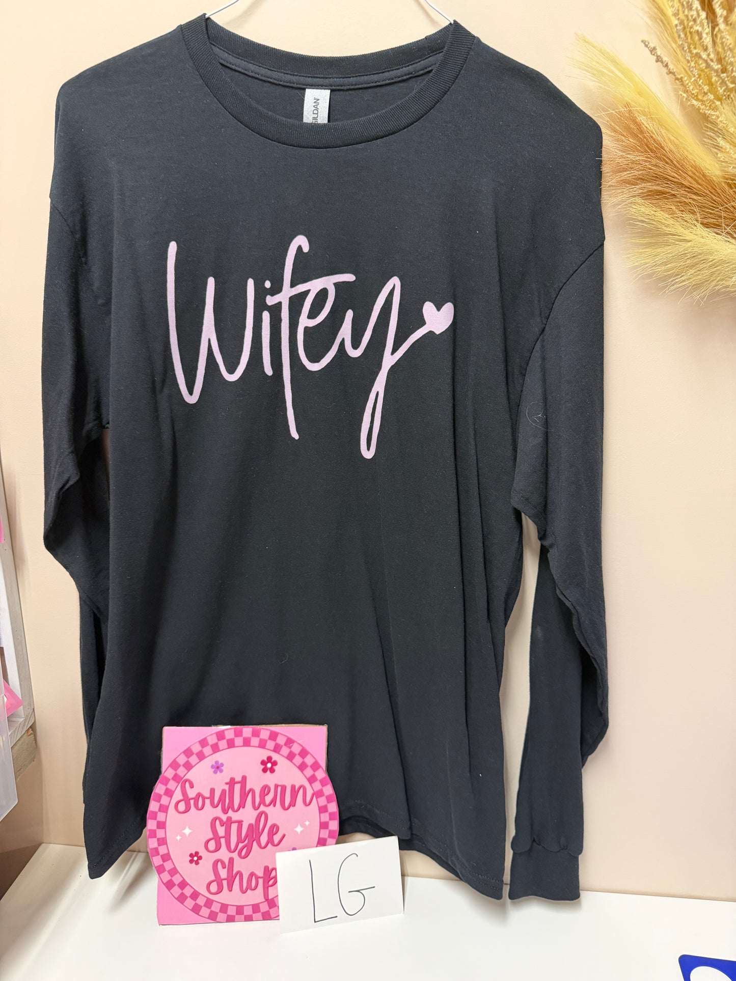 Adult large wifey long sleeve shirt