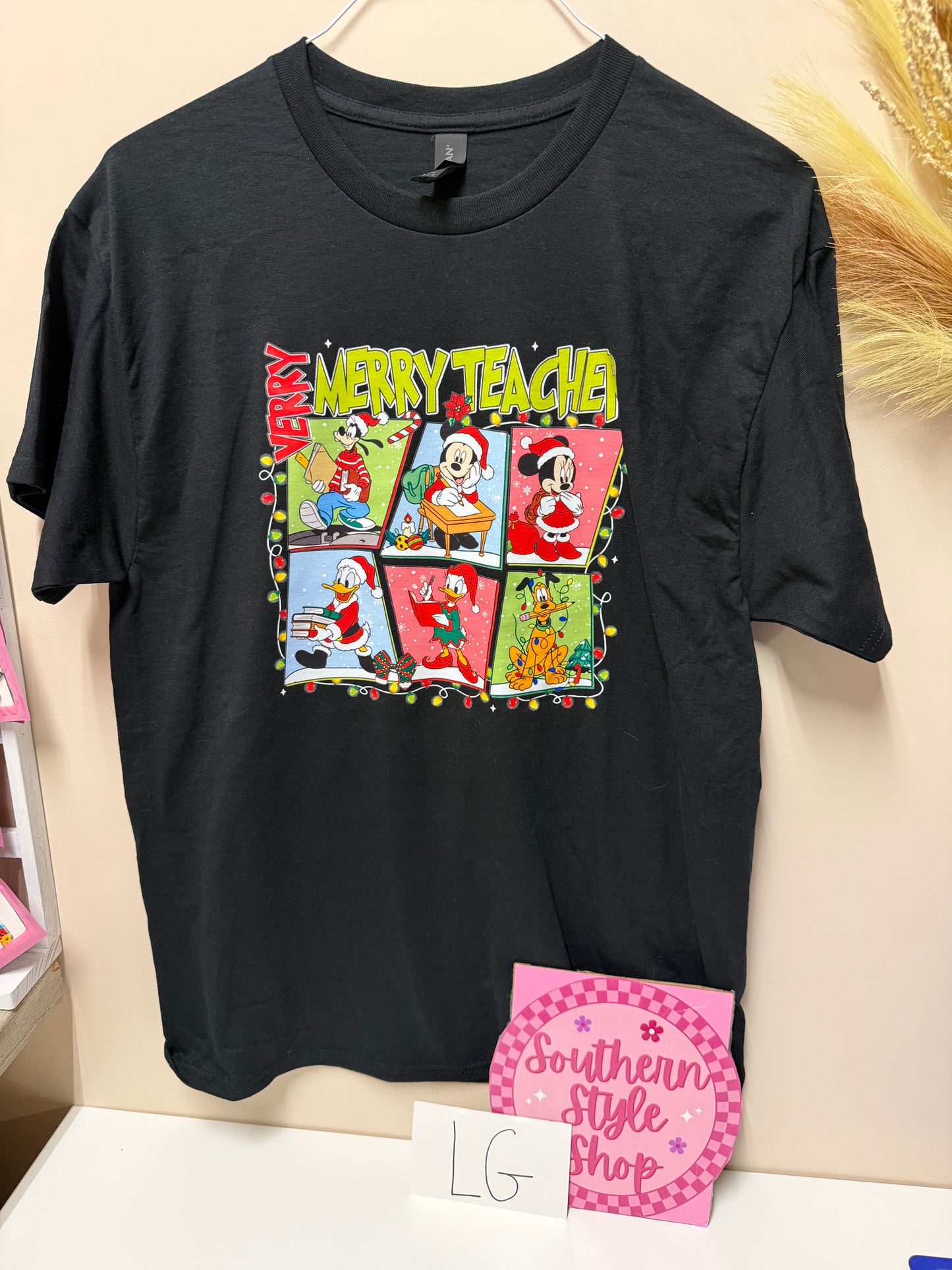 Adult large Merry teacher tshirt