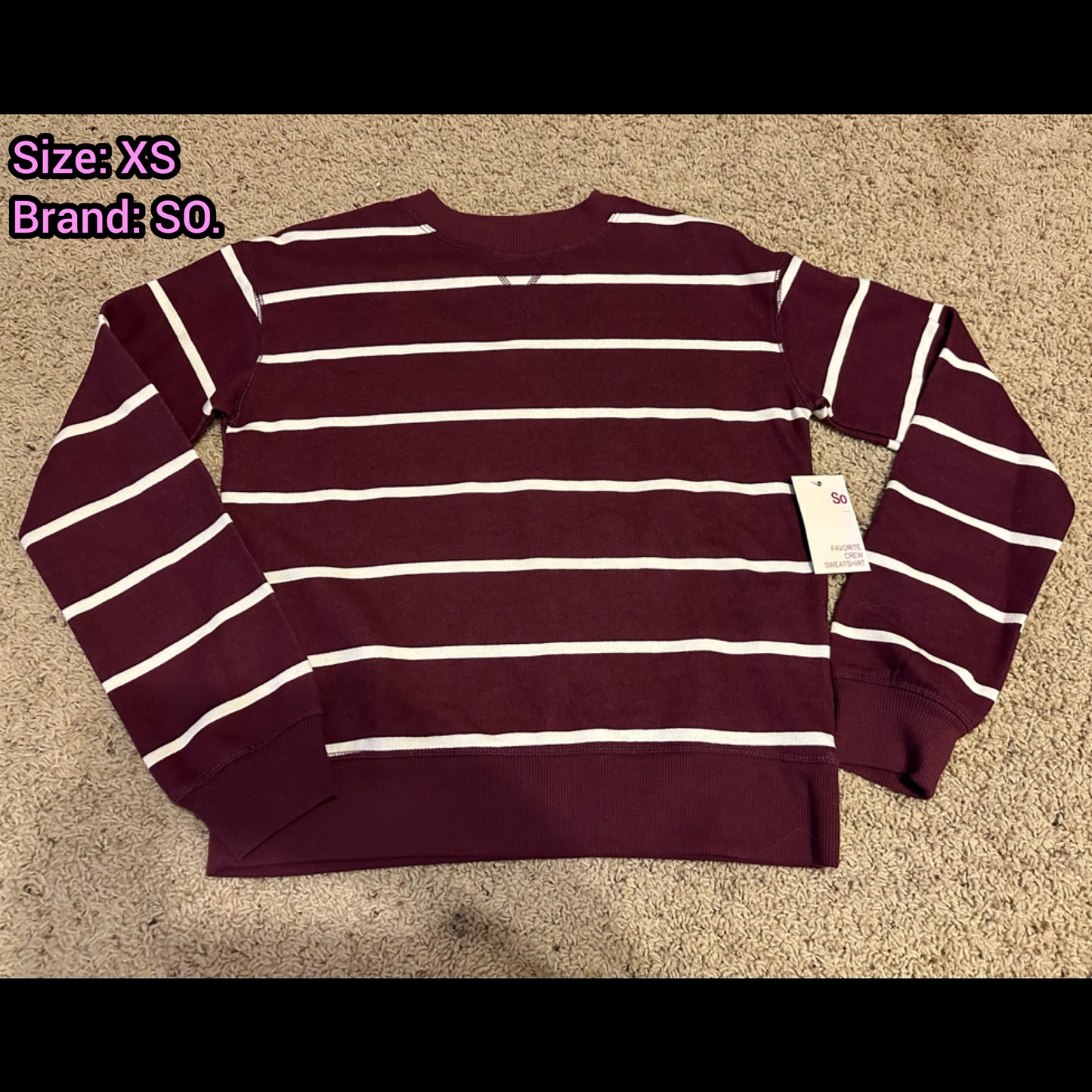 Women's XS burgundy sweatshirt