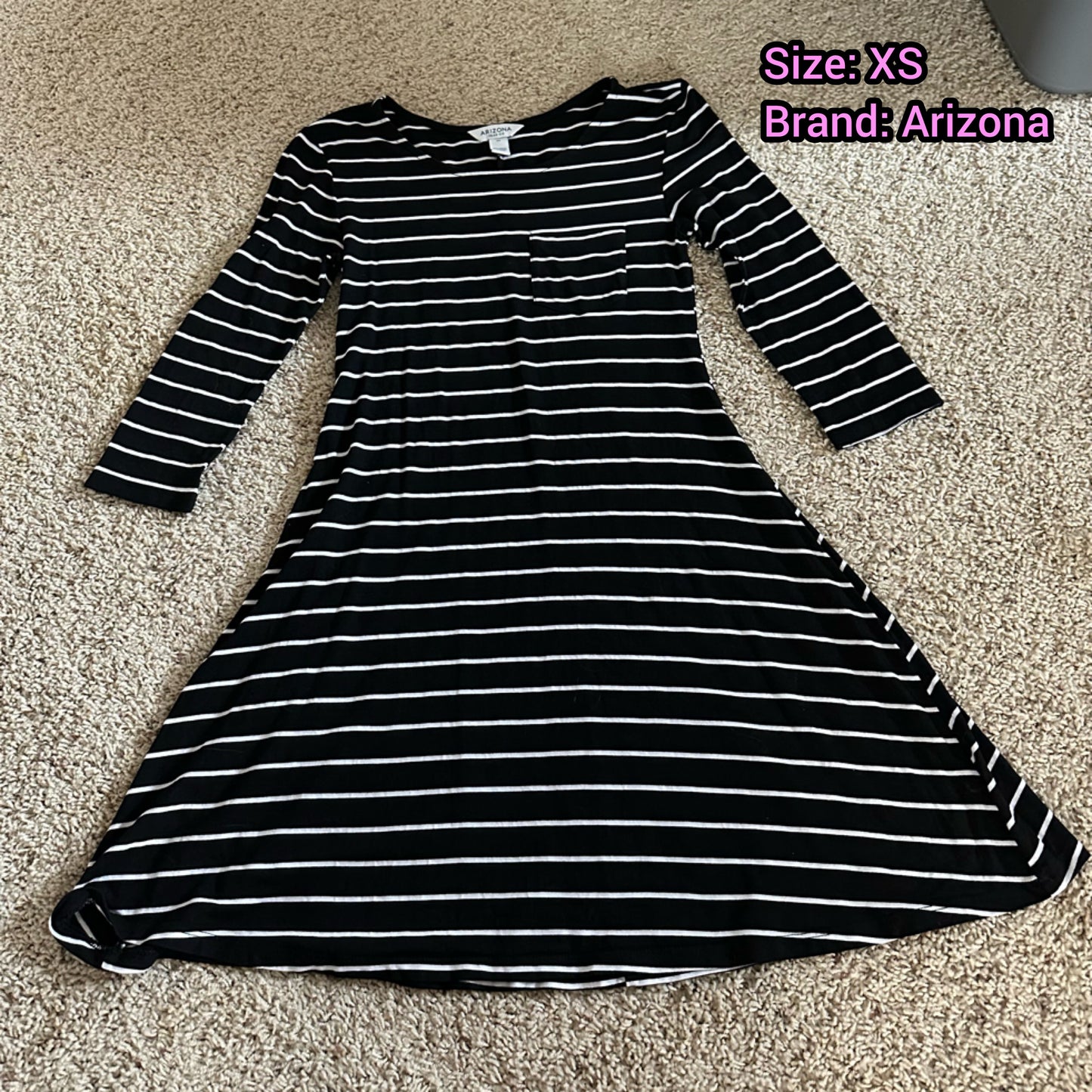 Women's XS Black Striped Dress