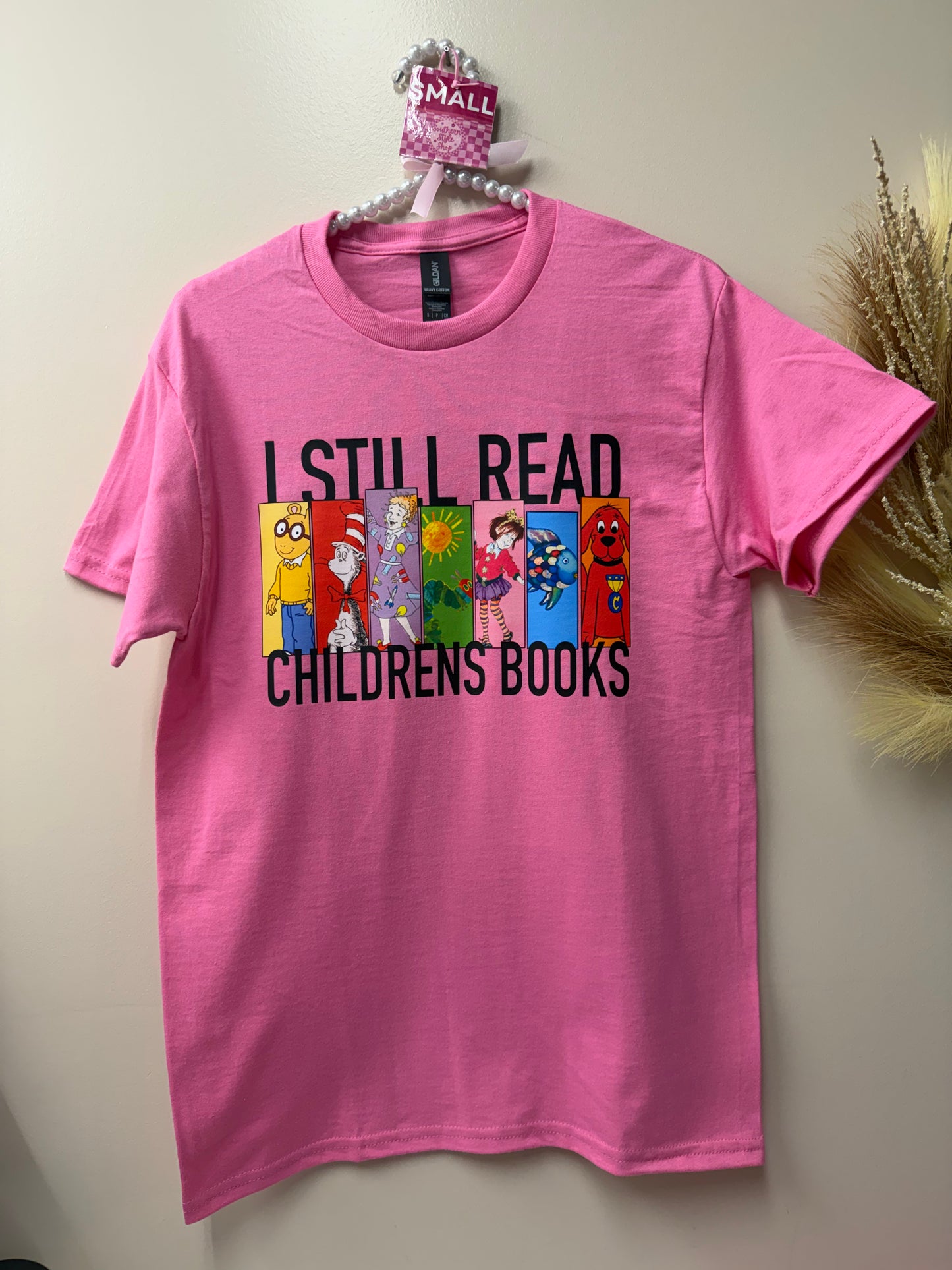 Adult small read children books tshirt